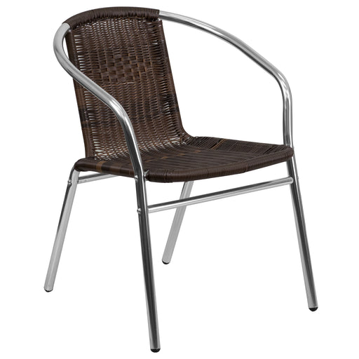 Brown Rattan Aluminum Chair