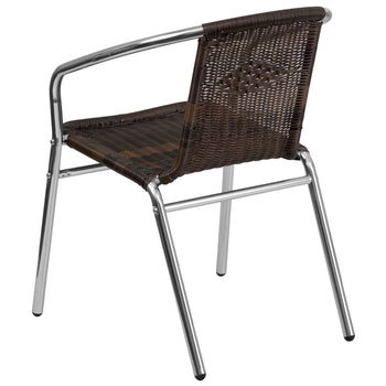 Brown Rattan Aluminum Chair