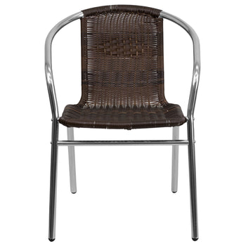 Brown Rattan Aluminum Chair