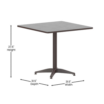31.5SQ Bronze Metal Table