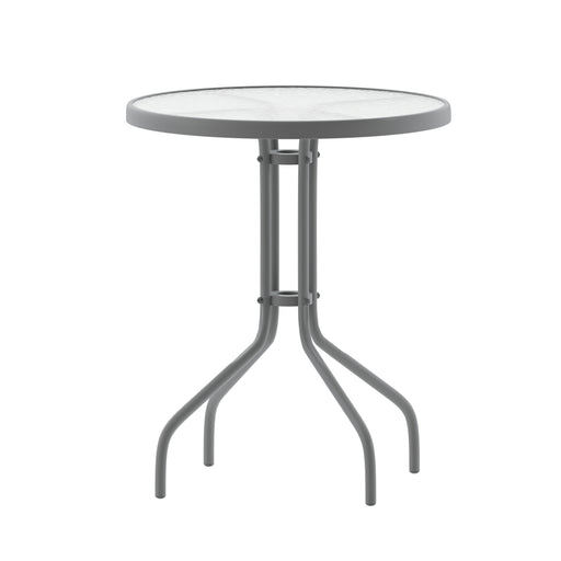 23.75RD Silver Patio Table