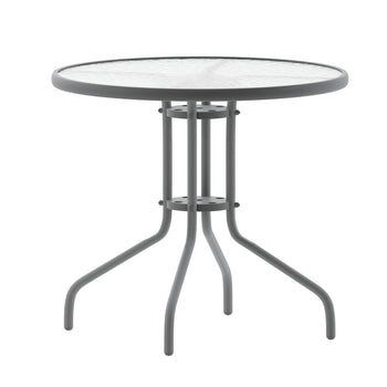 31.5RD Silver Patio Table