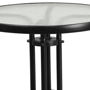 23.75RD Black Patio Table Set