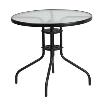 31.5RD Black Patio Table Set