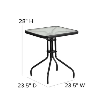 23.5SQ Black Patio Table Set