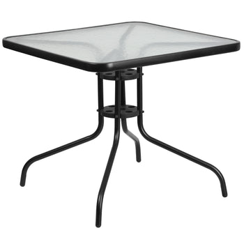 31.5SQ Black Patio Table Set