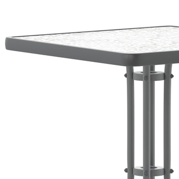 23.5SQ Silver Patio Table
