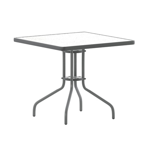 31.5SQ Silver Patio Table