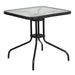 28SQ Black Table Set w/Rattan