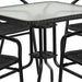 28SQ Black Table Set w/Rattan