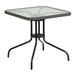 28SQ Gray Table Set w/Rattan