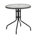 28RD Glass Table-GRY Rattan