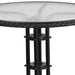 28RD Black Table Set w/Rattan