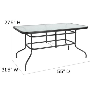 55x31.5 Glass Patio Table