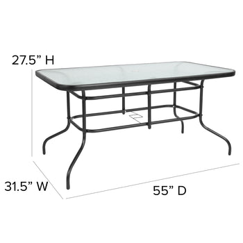 31.5x55 Black Patio Table Set