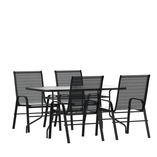 31.5x55 Black Patio Table Set