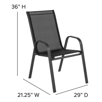 31.5x55 Black Patio Table Set