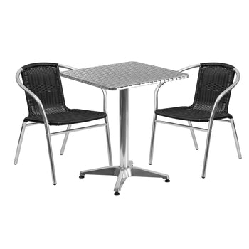 23.5SQ Aluminum Table/2 Chairs