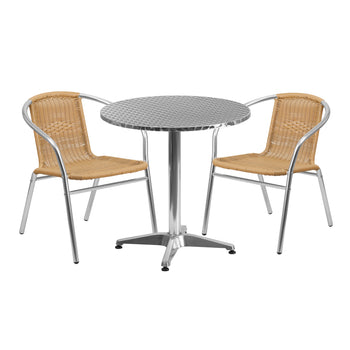 27.5RD Aluminum Table/2 Chairs
