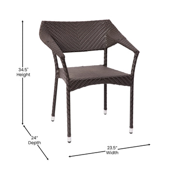 Espresso Patio Stack Chair