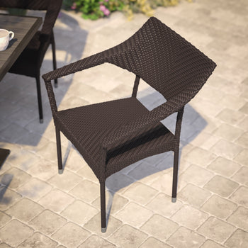 Espresso Patio Stack Chair