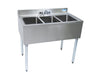 BK Resources UB4-18-336S 18"X36" Underbar Sink w/ Legs 3 Compartment w/ SS Faucet