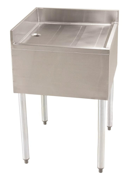 BK Resources UB4-18-CDB 18" Stainless Steel Underbar Corner Drainboard w/ Legs