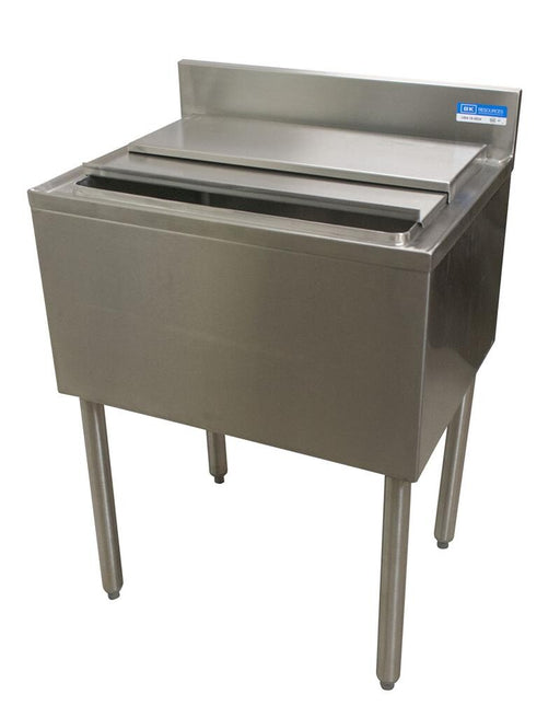 BK Resources UB4-18-IBCP30-7 30"X 18" Ice Bin & Lid w/ 7 Circuit Cold Plate 18 Gauge Stainless Steel w/ Drain