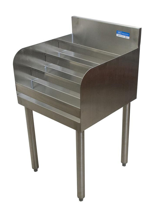 BK Resources UB4-18-LD36 18"X36" 4 Step Liquor Display Rack w/  Stainless Steel Legs