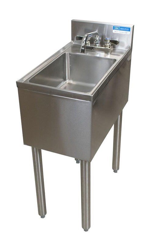 BK Resources UB4-21-1014HSS-P-G 21"X15" Stainless Steel Underbar Dump Sink w/ Faucet