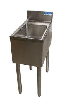 BK Resources UB4-21-1014HSS12 21"X12" Stainless Steel Underbar Dump Sink