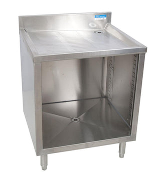 BK Resources UB4-21-GC240 21"X24" Underbar Glass Rack Storage Cabinet w/ Drainboard Top w/ Legs