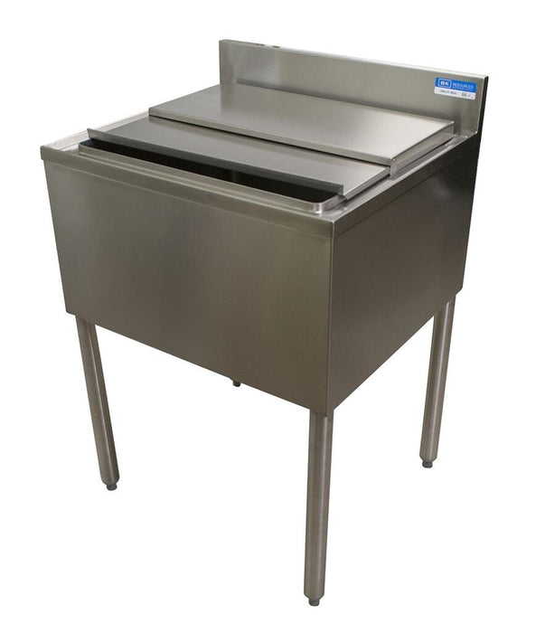 BK Resources UB4-21-IBCP30-8 30"X 21" Ice Bin & Lid w/ 8 Circuit Cold Plate Stainless Steel w/ Drain