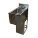 BK Resources UBB-18-1014HS-P-G 18"x15" Stainless Steel Underbar Dump Sink w/ Faucet & Base