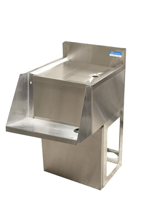 BK Resources UBB-18-BDMX12 12"X18" Stainless Steel Mixing Station w/ Drainboard and Base