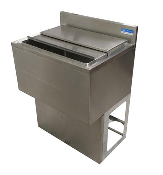 BK Resources UBB-18-IBCP24-8 24"X 18" Ice Bin & Lid w/ 8 Circuit Cold Plate w/ Base