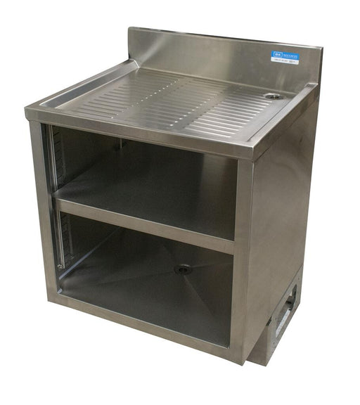 BK Resources UBB-21-GC301 21"X30" Underbar Glass Rack Storage Cabinet w/ Drainboard Top