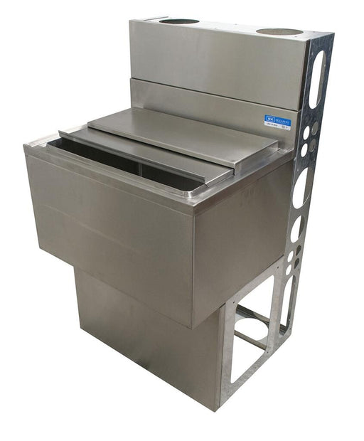 BK Resources UBDW-18-IBCP30-10 30"X18" Stainless Steel Ice Bin & Lid w/ 10 Circuit Cold Plate w/ Die Wall & Base