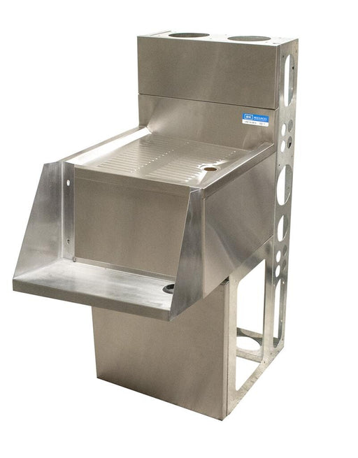 BK Resources UBDW-21-BDMX12 12"X21" Stainless Steel Mixing Station w/ Diewall & SS Faucet