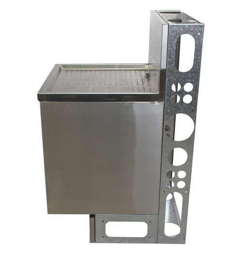 BK Resources UBDW-21-GC240 21"X24" Stainless Steel Underbar Glass Rack Storage Cabinet w/ Drainboard Top