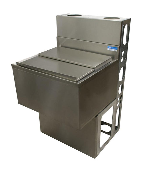 BK Resources UBDW-21-IBCP24-7 24"X21" Stainless Steel Ice Bin & Lid w/ 7 Circuit Cold Plate w/ Die Wall & Base