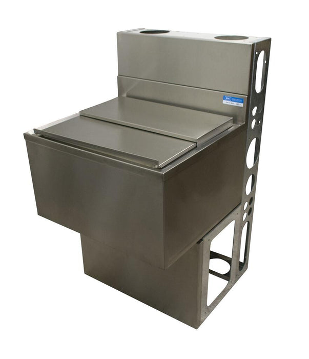 BK Resources UBDW-21-IBCP48-7 48"X21" Stainless Steel Ice Bin & Lid w/ 7 Circuit Cold Plate w/ Die Wall & Base