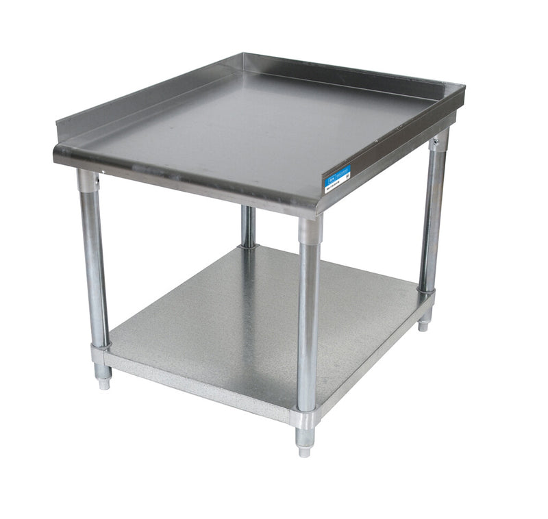 BK Resources VETS-1530 Stainless Equipment Stand 3 Sided 2" Backsplash Galvanized Undershelf 15 x 30