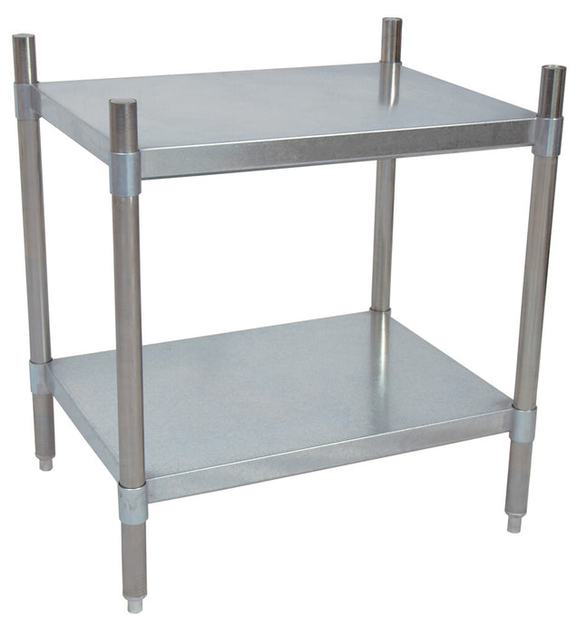 BK Resources VSU3-3124 2 Shelf Dry Storage Adjustable Stainless Steel Shelving Unit 31"x24"x38"