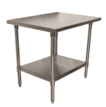 BK Resources VTT-2424 18 Stainless Steel Gauge Work Table with Galvanized Undershelf 24" W x 24" D