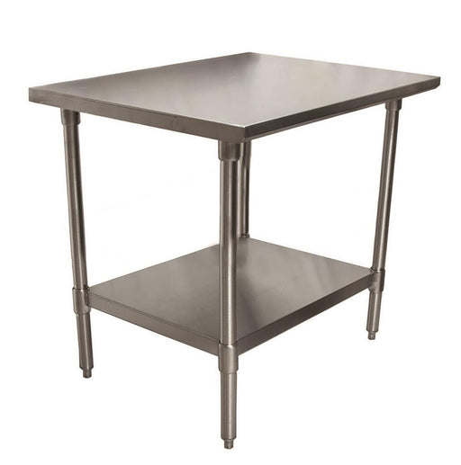 BK Resources VTT-3024 18 Stainless Steel Gauge Work Table with Galvanized Undershelf 30" W x 24" D