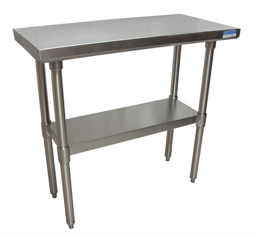 BK Resources VTTR-3630 18 Gauge Stainless Steel Work Table With Undershelf 1.5" Backsplash 36" W x 30" D