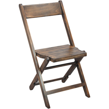 Slat Wood Folding Chair Black