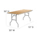 30x72 Wood Fold Table-Met Edge