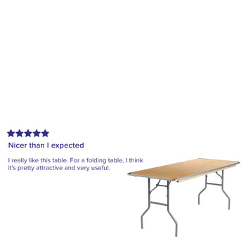 30x72 Wood Fold Table-Met Edge